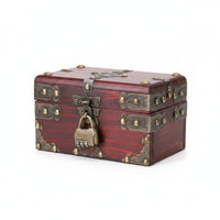 Wooden Storage Box Front Lock Clasp Wood Lined Interior Hinged Wooden Box
