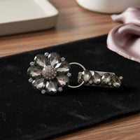 Rhinestone Flower Clasp Floral Design Crystal Flower Buckle Elegant