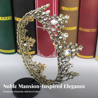 Colorful Crystal Crown Handmade Multicolored Crystal Crown Baroque Crystal Stone Tiara Headpiece for Entertainers, Weddings
