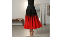 Gradient Color Swing Skirt Breathable Long Modern Dance Skirt Elastic Waist for Dancers, Artists
