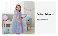 Sheer ice crystal Cloak Easy to Wear ice crystal Print Hooded Mantle for Halloween