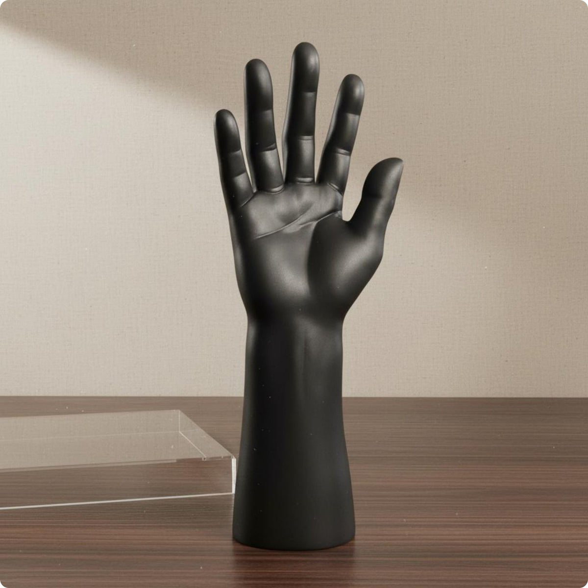 Band Display Hand Authentic Fake Hand Model Smooth Surface Rings Holder for Jewelry Sellers, Shop Owners