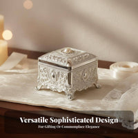 Exquisite Gift European Design Jewelry Box Long-Lasting Zinc Alloy Engraved Keepsake Case for Wedding