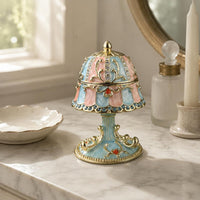 Table Lamp Jewelry Box Ornamental Finial Enamel Jewelry Box Collectible
