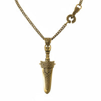 Sword Locket Geometric Engraving Gold Sword Locket Engraved Pattern