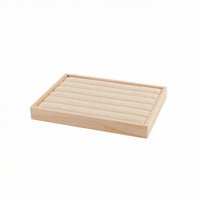 Grooved Jewelry Tray Wood-Look Jewelry Display Tray Padded