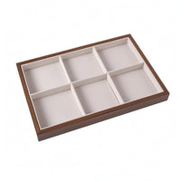 Walnut Jewelry Tray Beige Lined Household Storage Rectangular