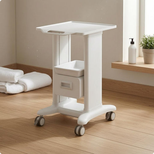 Beauty Storage Cart Swivel Casters Rolling Beauty Cart Rectangular Top Shelf Salon Trolley