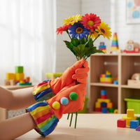 Orange Clown Gloves Polyester Clown Gloves Long Fingered