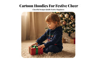 Unisex Kids Cartoon Hoodie, Christmas New Year Pullover, Long Sleeve Sweatshirt, Holiday Relaxed Top, Random Design