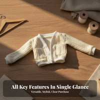 BJD Doll Clothing Unisex Fit BJD Cardigan Button-Up Closure Jointed Doll Jacket
