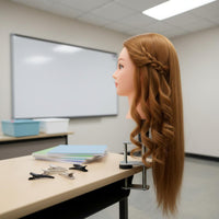 Hairdressing Training Head Heat Stylable Hairstyling Practice Head for Beginners