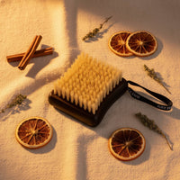 Natural Bristle Bath Brush Anti-Slip Grip Dry Brushing Body Brush Bamboo Handle