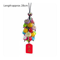 Red Apple Mirror Tassel Cute Car Hanging Ornament Compact Size for Women