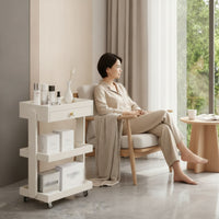 Salon Cart with Drawers 3-Tier Beauty Salon Cart Mobile for Salons