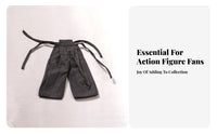Black Doll Pants with Straps Cloth Material 1/6 Scale Action Figure Outfit