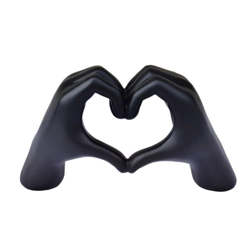 Heart-Shaped Jewelry Stand Smooth Hand Heart Sculpture Solid