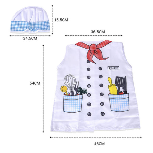 Children's Cook Costume Sleeveless Chef Costume Outfit Lightweight Textile