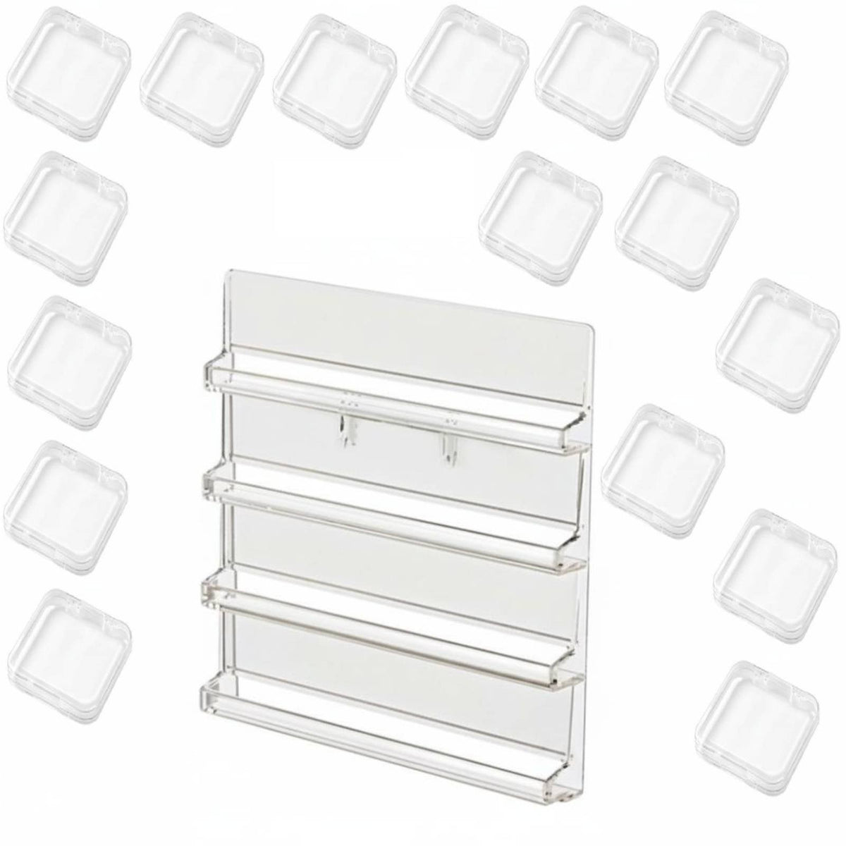 stick-on Nail Display Box Transparent Design individual Organizer for Home, Women
