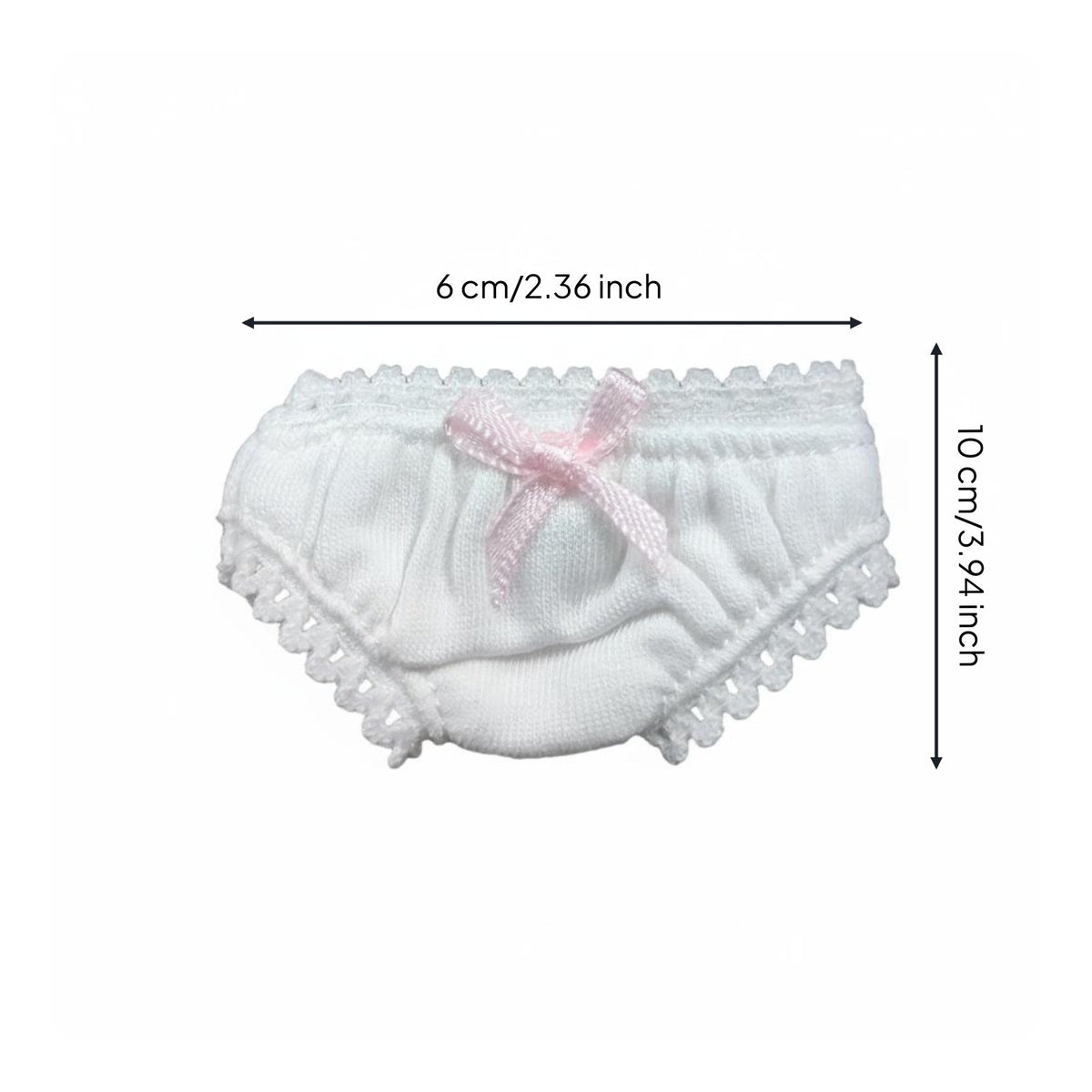 10cm Doll Underpants Fits Chubby & Normal Dolls White Doll Panties Lace Trim