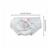 10cm Doll Underpants Fits Chubby & Normal Dolls White Doll Panties Lace Trim