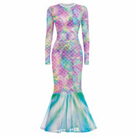 Mermaid Dress Fishtail Costume Dress Soft for Halloween