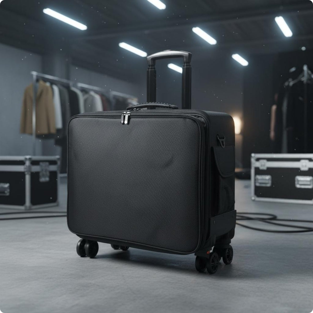 Rolling Makeup Train Case Telescopic Handle Trolley Portable Cosmetic Suitcase for Nail Technicians, Body Art Artists