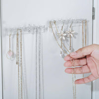 3 Pieces Jewelry Hook Strip Space Saving Necklace Hanger Clear Plastic