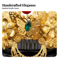Traditional Chinese Attire Hair Adornment Handmade Traditional Chinese Attire Hair Crown Gilded Alloy Insert Comb Intricate