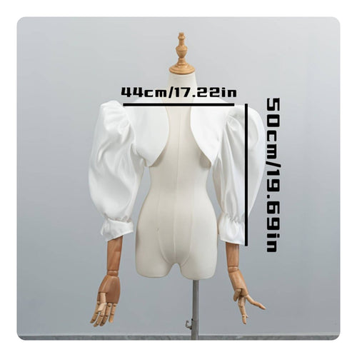 Puff Sleeve Shrug French Design Wide Collar Shrug Slimming Fit for Party