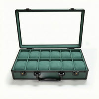 Watch Suitcase 12 Slot Watch Case with Clear Lid Sturdy for Collectors, Travel
