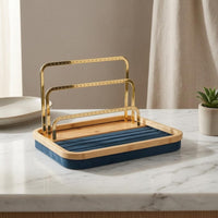 Jewelry Display Stand Gold-Tone 3 Tier Jewelry Stand Space-Saving Earrings Holder with Tray