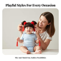 Baby Hairpiece Headband Photoshoot Prop Headband with Bangs and Buns Young Child Fake Bangs Hairband Cute Hair Design Infant