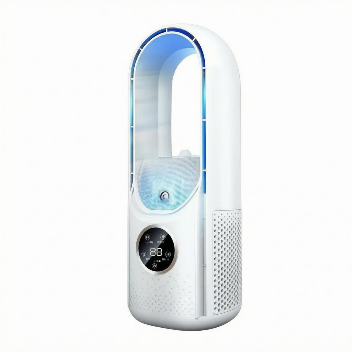Bladeless Spray Fan Mist Function Desktop Humidifying Fan Digital Control Panel