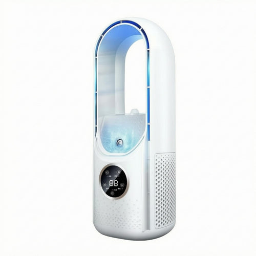 Bladeless Spray Fan Mist Function Desktop Humidifying Fan Digital Control Panel