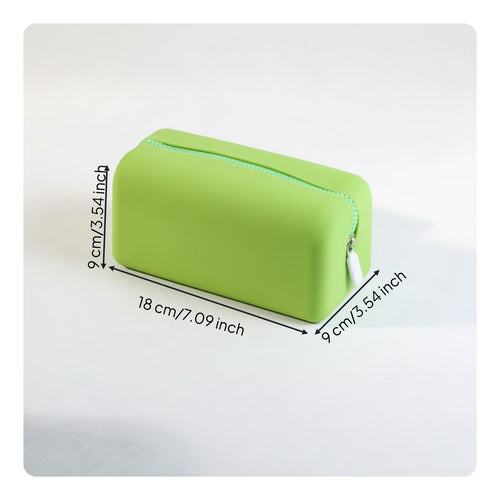 Large Capacity Silicone Cosmetic Bag Easy to Clean Silicone Makeup Bag Zipper Closure for Women, Bathroom, Gym