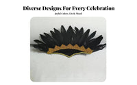 Feather Headdress Colorful Feathers Tribal Design Headpiece Carnival Feather Headband Vision-Catching Design Vegas Costume