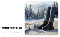 Waterproof Short Platform Snow Boots Stylish Design Platform Snow Boots Side Zipper for Young Adults, Snowy Weather, Outdoor, Casual Outings