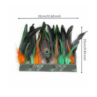 Peacock Feather Headband Lightweight Carnival Fascinator Elastic Band