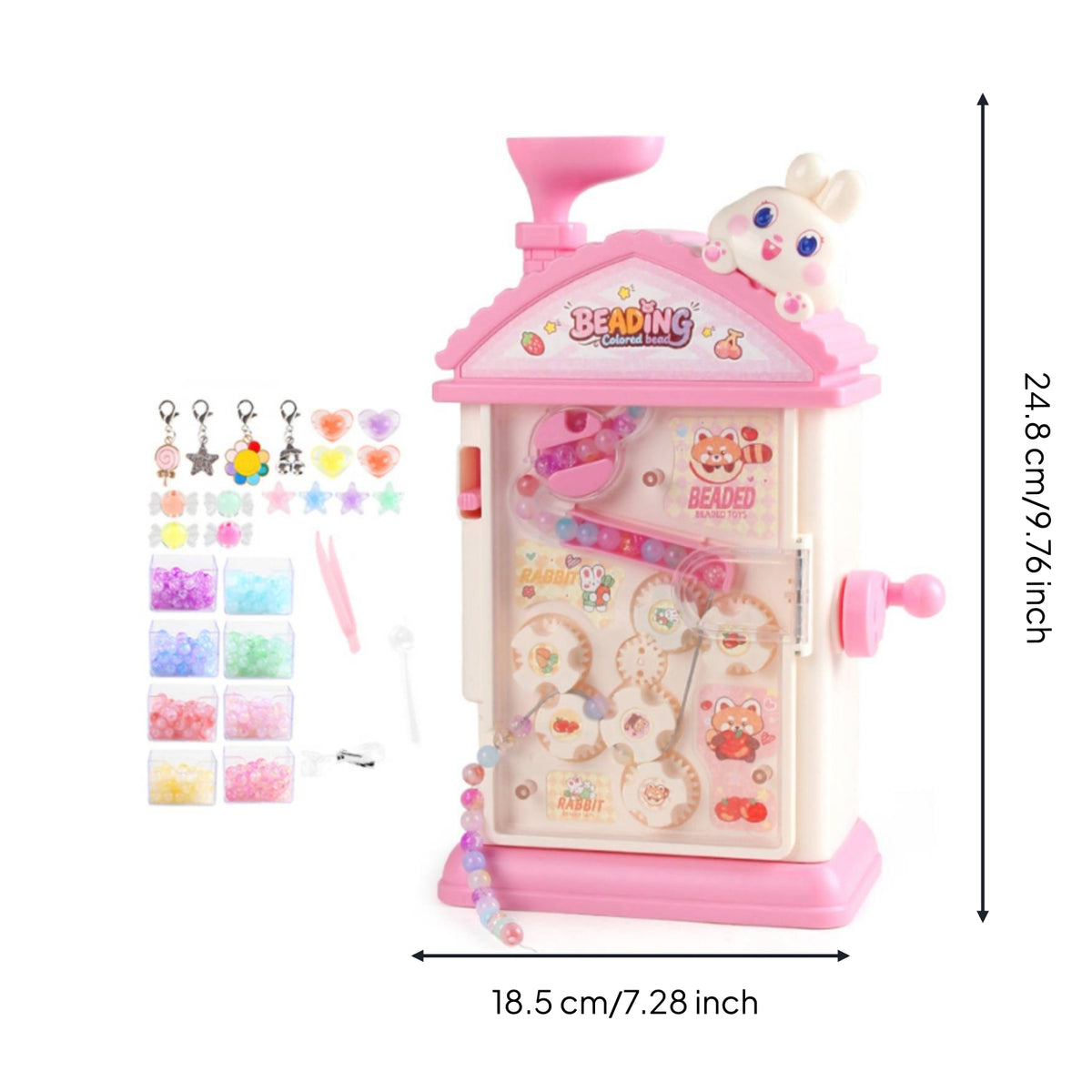Hand-Crank Bead Machine Beginner Friendly Craft Toy Portable for Children