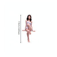 Painted Female Miniature Realistic Intricacy Sitting Woman Figurine