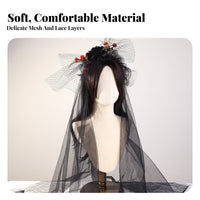 blossom mesh covering headpieceband dark & design headpiecedress Lightweight for Cosplay occasions, Women