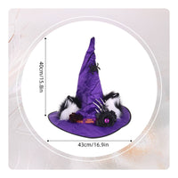 Feline Ear Witch Hat Flower Accent Costume Accessory Soft for Dress-Up