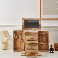Jewelry Box with Drawers Compact Desktop Vanity Organizer Decorative for Women