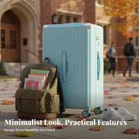 Ribbed Hard-Shell Suitcase Large Capacity Hardside Carry-on for Students