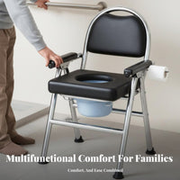 Adjustable Height Toilet Frame Foldable Commode Chair Multi-Purpose for Seniors