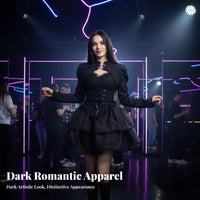 Gothic Two-Piece Dress Built-in Chest Pads Corset Top and Tutu Skirt Set
