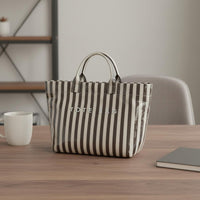 Striped Tote Bag Waterproof Transparent Striped Handbag Easy to Clean for Travel