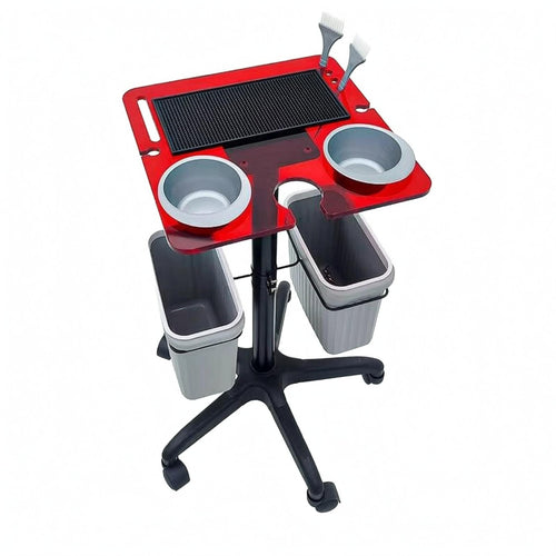 Salon Trolley Cart Cup Holders Rolling Salon Cart Side Bins for Hair Stylists