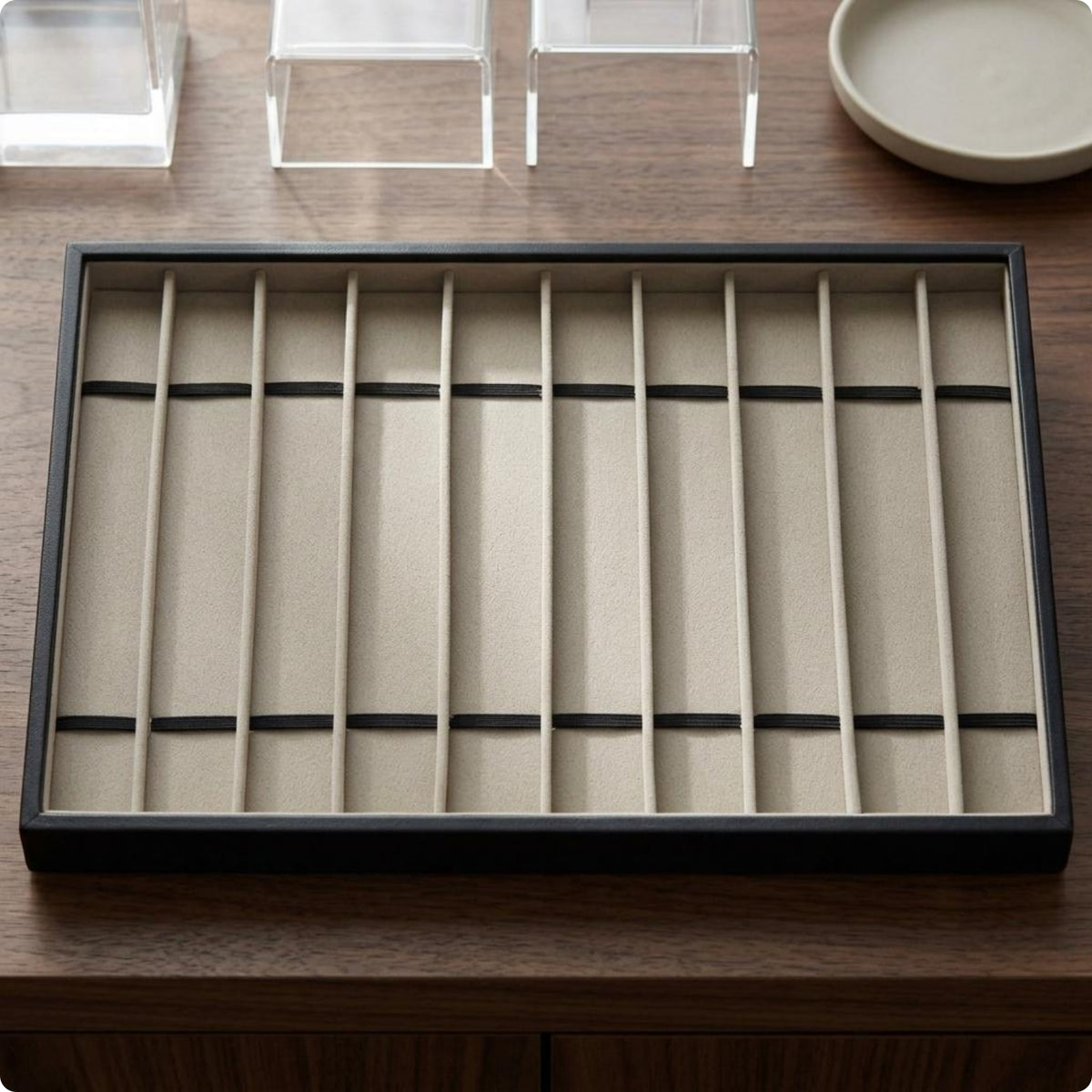 10-Compartment Watch Tray Rectangular Watch Display Tray Long-Lasting